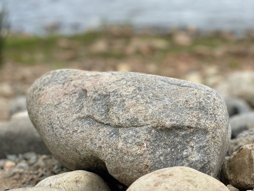 A selective focus shot of huge stone
