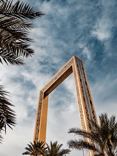 A beautiful view of the Dubai Frame, building in Dubai, United Arab Emirates