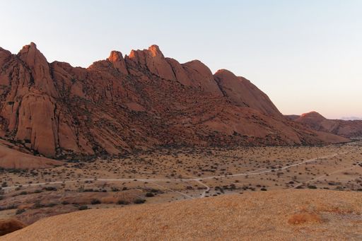 A beautiful view of the Spitzkoppe Peak in Namibia under the clear sky