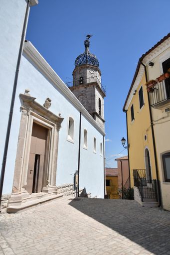 A narrow street in the medieval village of Sepino in the Molise region Italy in sunny weather