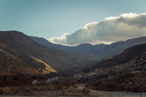 Rocky hills in a rural area
