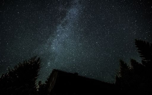 A starry night on the sky during the evening