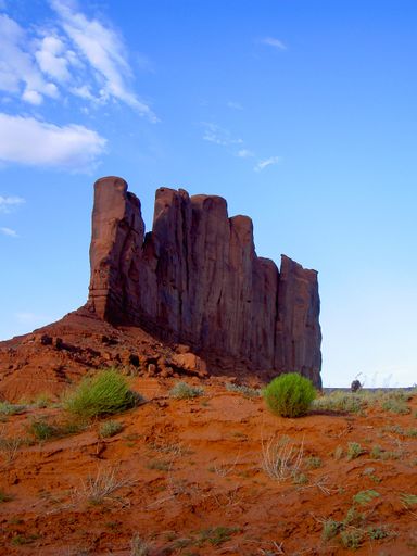 A vertical shot of the Camel Butte in Monument Valley, Utah-Arizona, USA
