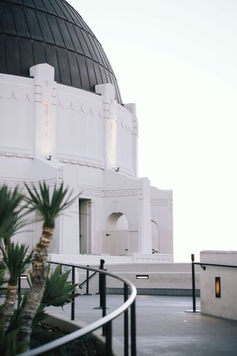 The Griffith Observatory side building in the morning in Los Angeles, the USA