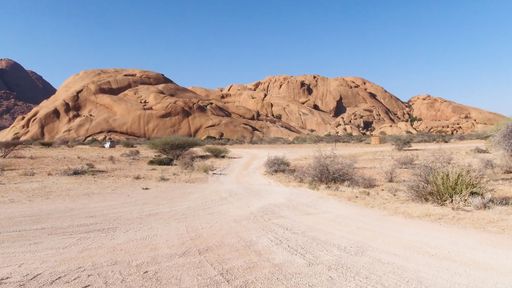 A beautiful view of the Spitzkoppe Peak in Namibia under the clear sky