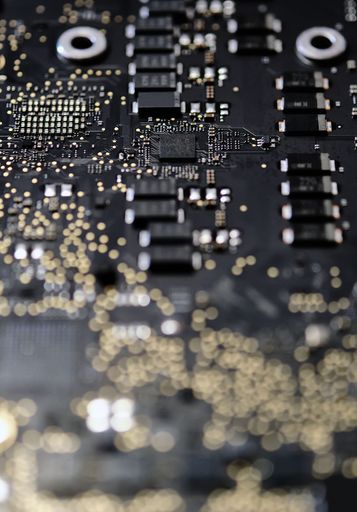 A disassembled computer, inside of device