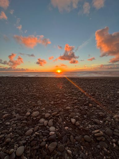 stunning sunset on the west coast of New Zealand