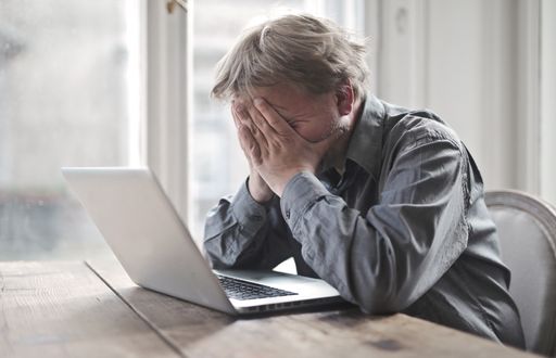A desperate male at the computer