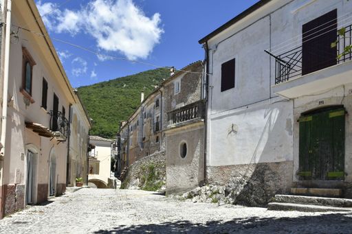 A narrow street in San Donato Val di Comino - a village near Rome, Italy