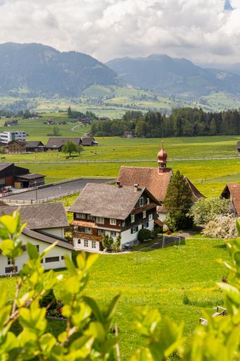 The buildings of Kerns village in Switzerland