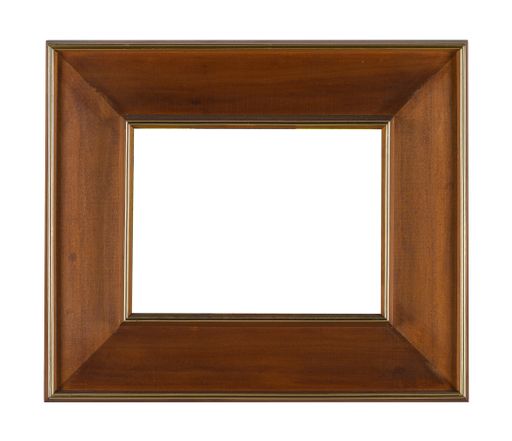 A thick wooden frame for painting or picture isolated on a white background