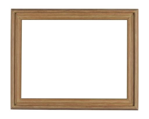 An old square wooden frame for painting or picture isolated on a white background