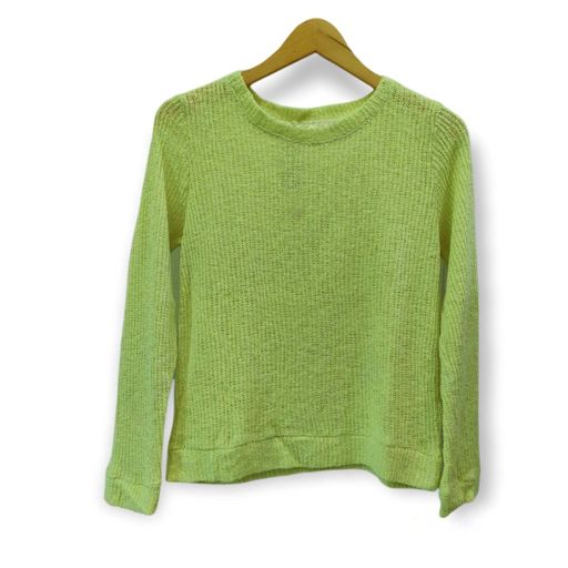 A Classic chartreuse green woman sweater isolated on white background