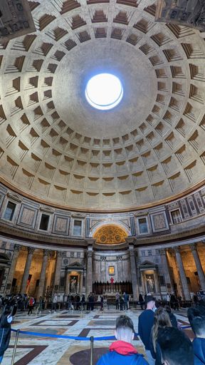 A vertical low angle shot of the St. Peter's Basilica dome in Rome, Italy