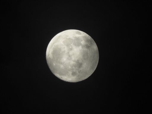 A beautiful closeup shot of the full moon in the dark night sky