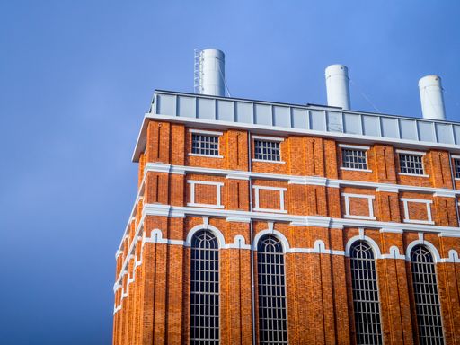 A beautiful shot of the Museum of Electricity building in Lisbon in Portugal.