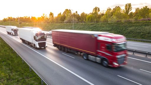 freight trucks on a highway