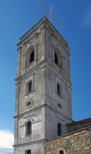 A vertical shot of the tower of Ardenica monastery, near Vlore, in Albania