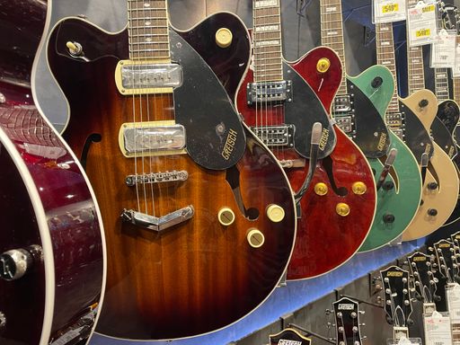 Augusta, Ga USA - 04 18 22: Guitar Center retail store classical guitars