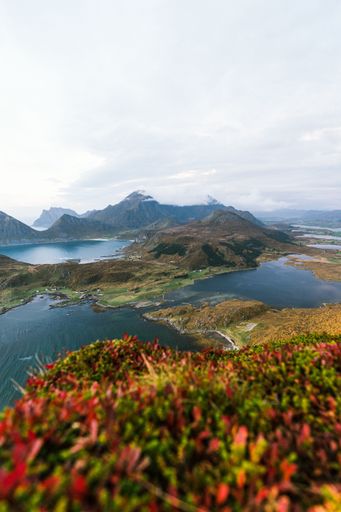 Mountains in Lofoten during autumn