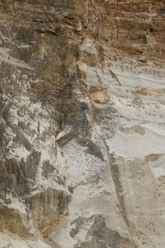 A closeup shot of scratched wall of a quarry on Java, Indonesia