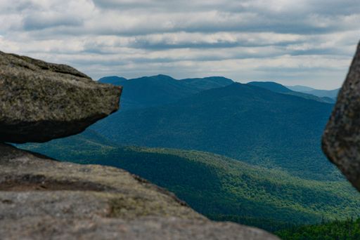 A beautiful landscape of green mountains on a cloudy day