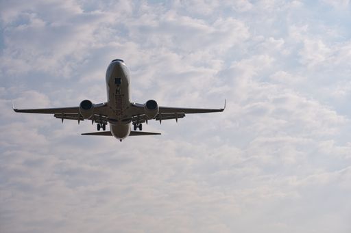 Approach for landing of a Germanwings passenger plane at Cologne Bonn Airport, front view