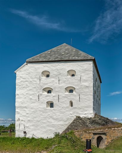 A vertical shot of the Kristiansten Fortress in Trondheim City, Norway