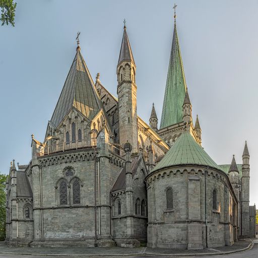 Historical Nidaros Cathedral in Trondheim Norway with breathtaking architecture
