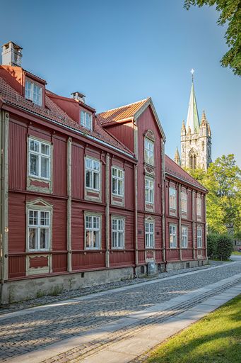 A vertical shot of the Nidaros Cathedral in Norway