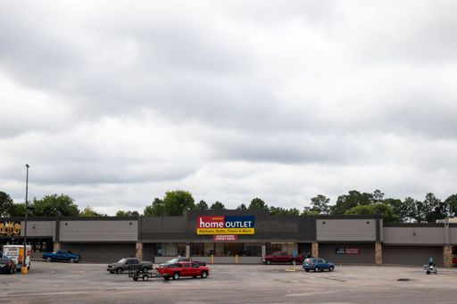 Augusta, Ga USA - 07 19 21: Urban shopping strip mall plaza Wrightsboro Road