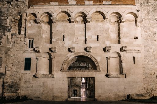 A beautiful view of the Golden gates of Diocletian's Palace in Split, Croatia