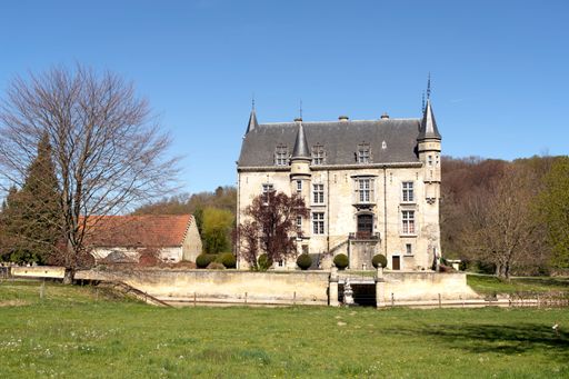 A beautiful view of the historic Schaloen castle in Schin op Geul in the Netherlands