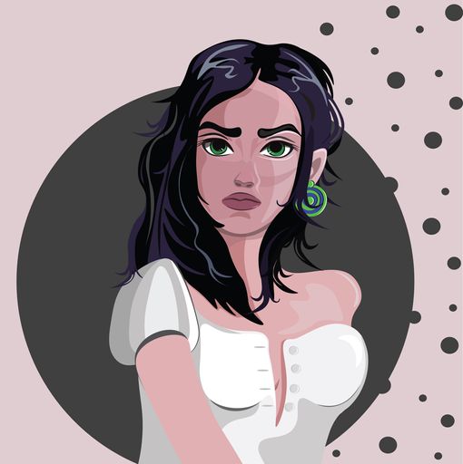 An illustration of a young fearless female