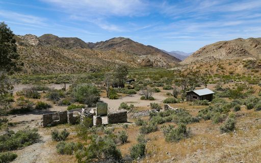 Overlooking the abandoned cabin and structures of Barker Ranch, popular for being the site of Charles Manson's arrest in the Panamint Mountains.