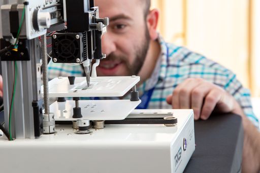 closeup of 3D printer at work