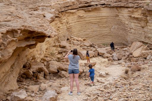 daytime hiking desert rocks dry