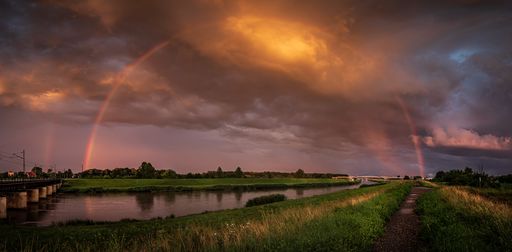 An amazing shot of a rainbow in Opole, Poland