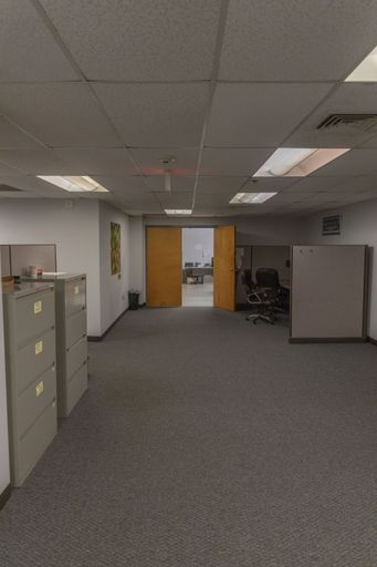 A vertical shot of a commercial building interior for manufacturing or office space