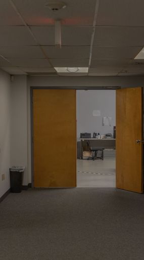 A vertical shot of a commercial building interior for manufacturing or office space