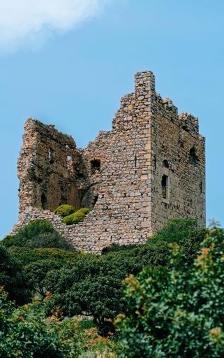 The ruins of a medieval tower in Greece