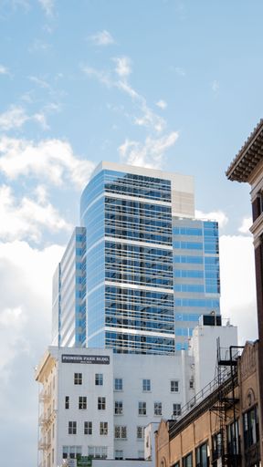 The Fox Tower in Downtown Portland on a sunny afternoon