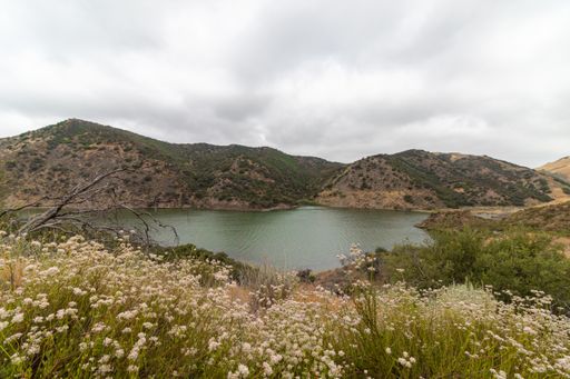 The Pyramid Lake in California captured on a cloudy day