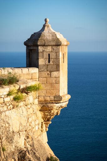 Castle tower in front of the sea