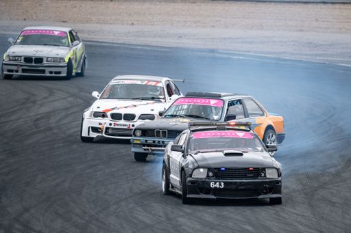 Ford Mustang drifting on the race track