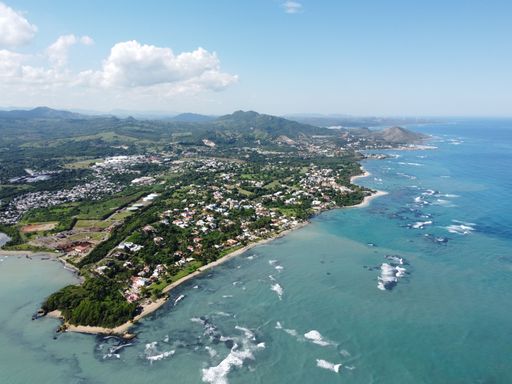 An aerial view of the Puerto Plata city on the Dominican Republic's Atlantic north coast