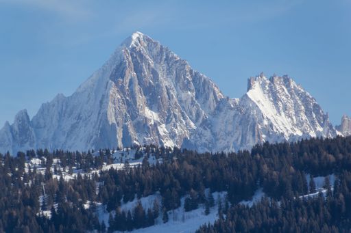 The Aiguille du Midi in the Mont Blanc massif within the French Alps, Saint-Gervais-les-Bains