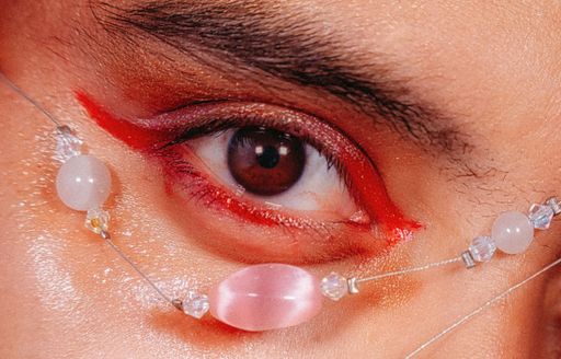 A Man Eye With aesthetic Make Up