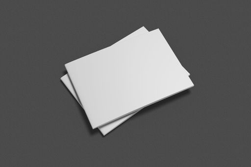 A 3d rendering of blank paper isolated on gray background