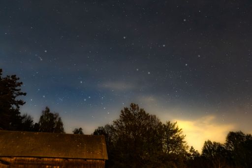 A scenic shot of the starry sky at twilight